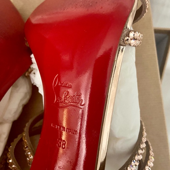 CHRISTIAN LOUBOUTIN RENEE glitter/swarovski rose gold 85 mm 38 size - Picture 8 of 16